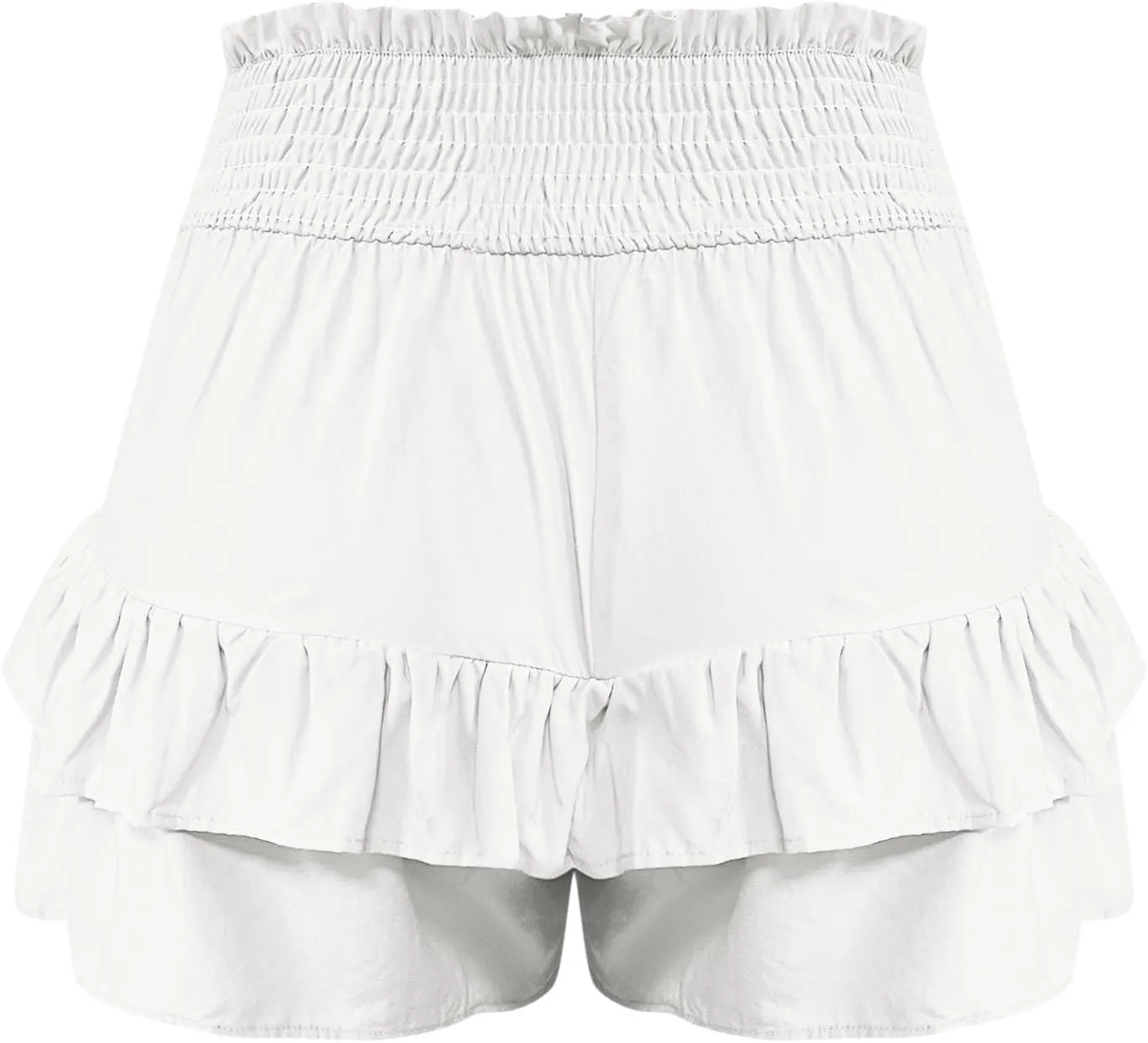 High Waisted Shorts Women Summer Ruffled Flowy Elastic Waist Mini Skirts Casual Tiered Layered Clothes Trendy 2025
