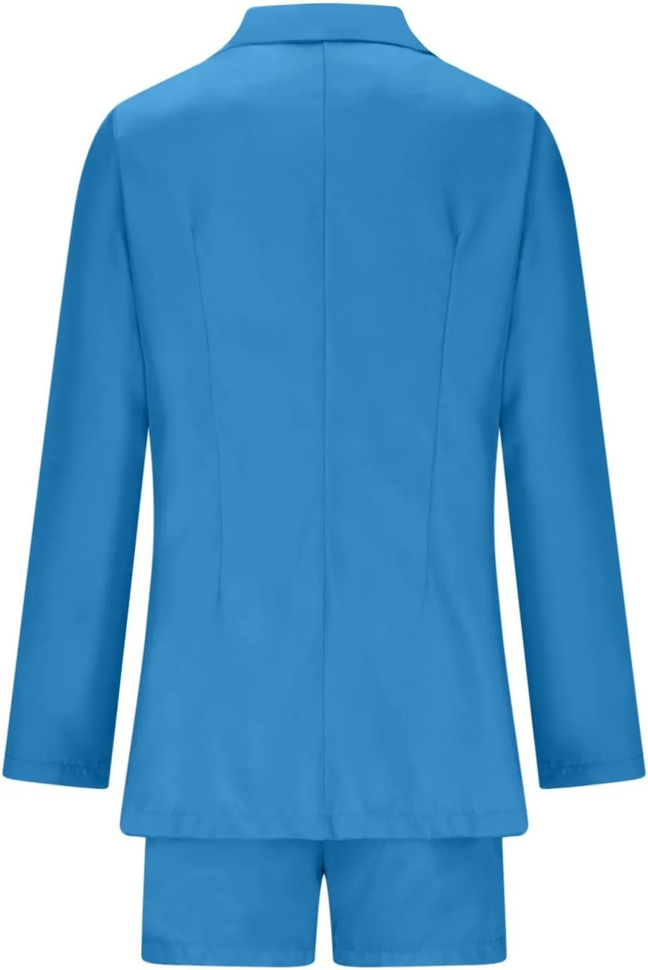 hlysgo 2 Piece Outfits for Women Long Sleeve Solid Open Front Blazer Shorts with Belt Business Casual Elegant Suit Sets