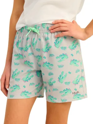 HUK Boys' Pursuit Volley Pattern, Quick-Dry Shorts for Kids