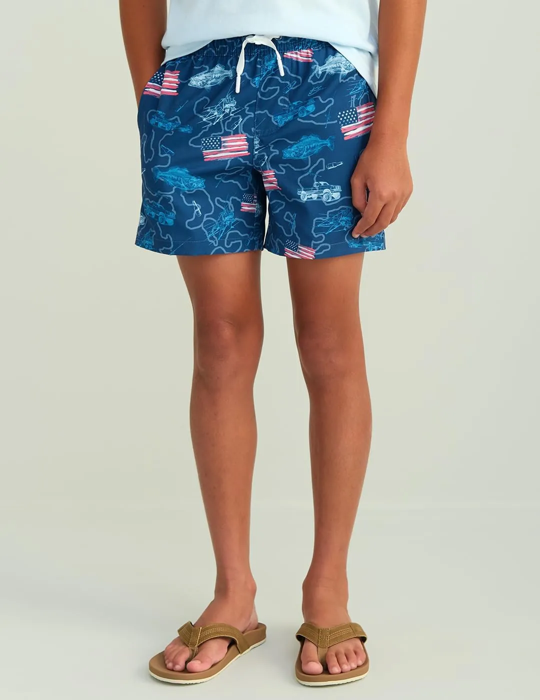 HUK Boys' Pursuit Volley Pattern, Quick-Dry Shorts for Kids