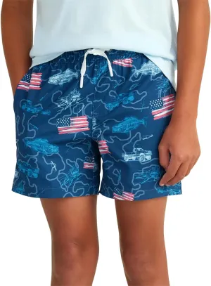 HUK Boys' Pursuit Volley Pattern, Quick-Dry Shorts for Kids