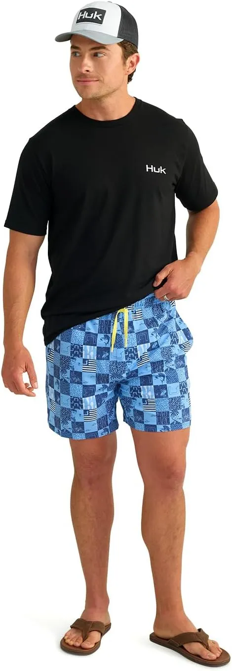 HUK Men's Pursuit Volley Pattern, Quick-Dry Shorts