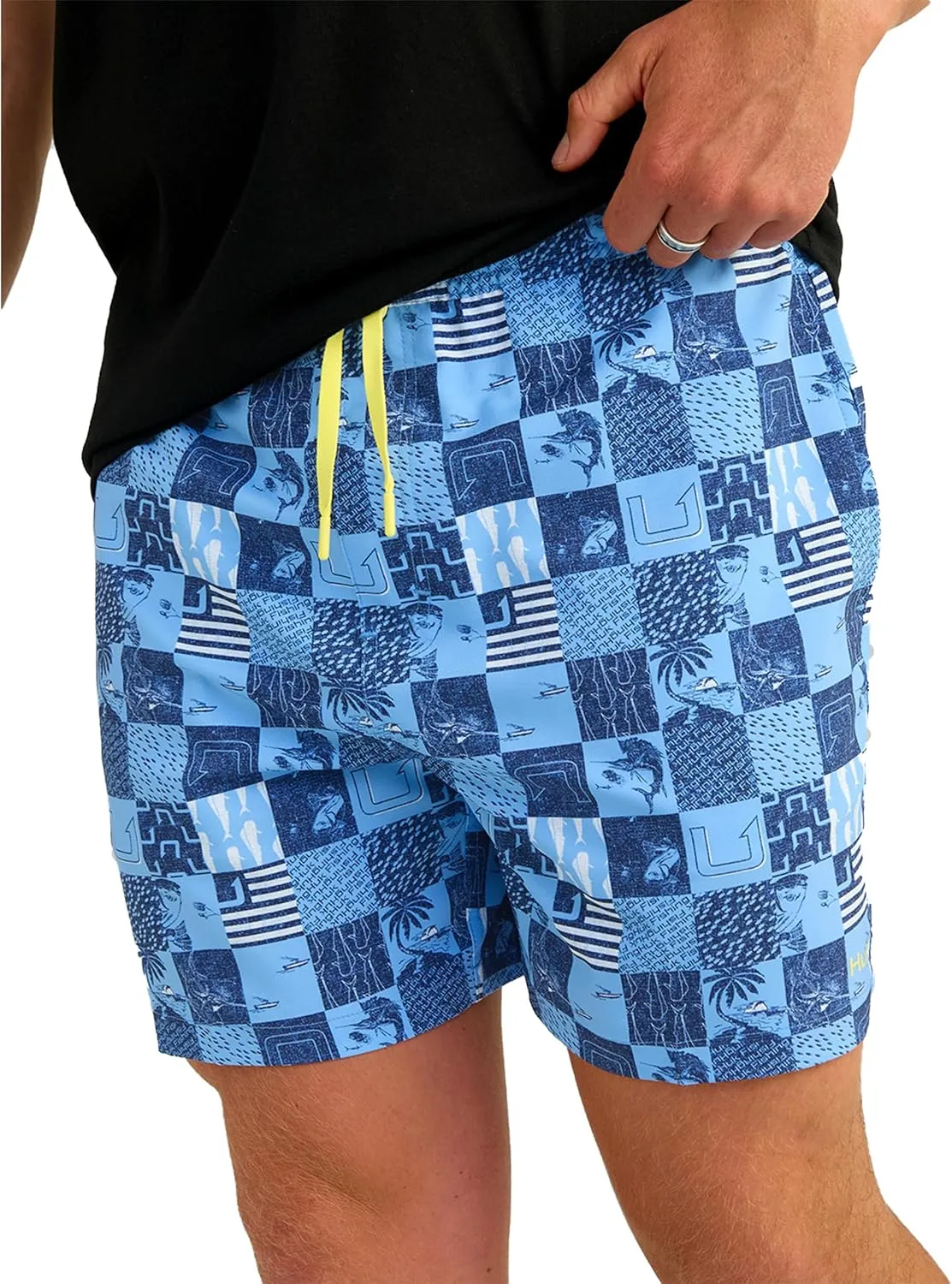 HUK Men's Pursuit Volley Pattern, Quick-Dry Shorts