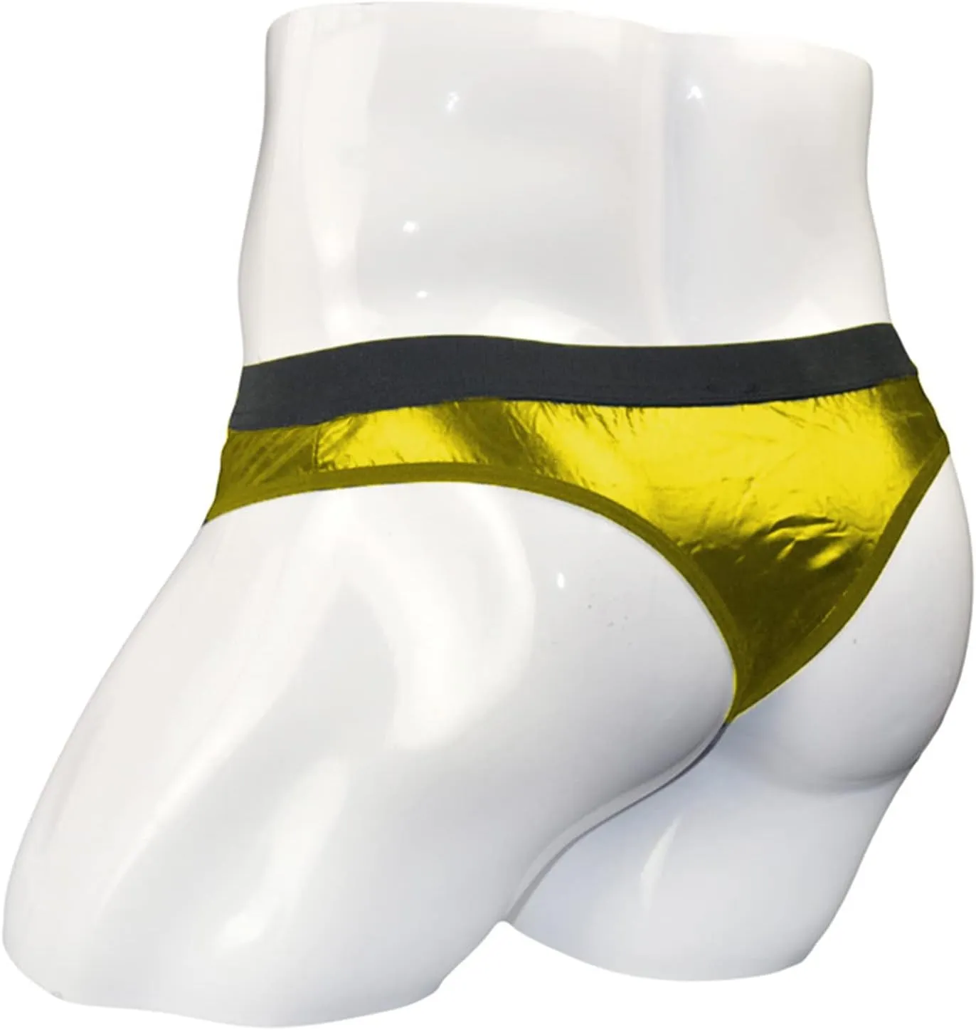 JEsilunmaMY Mens Open Front Briefs Sexy Hollow Out Jockstrap Bikini Panties Mid Waist Cutout Leather Underwear Lingerie
