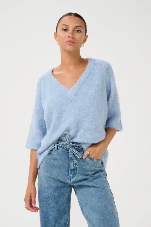 KAFFE KAemilie V-Neck Pullover Soft Chambray