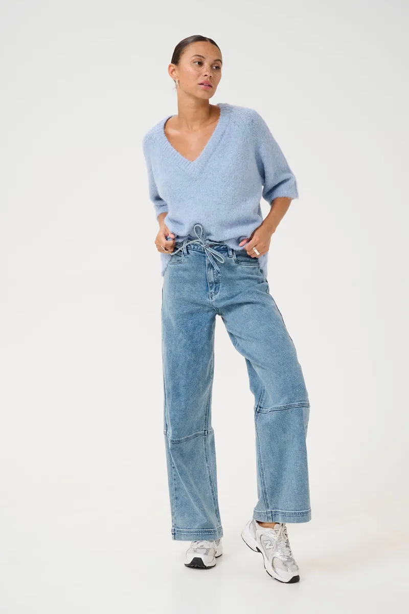 KAFFE KAemilie V-Neck Pullover Soft Chambray