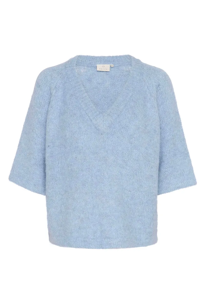KAFFE KAemilie V-Neck Pullover Soft Chambray