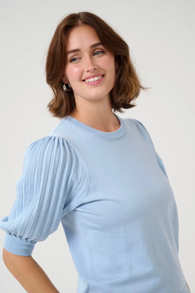 KAFFE KAlone Knit Pullover Soft Chambray