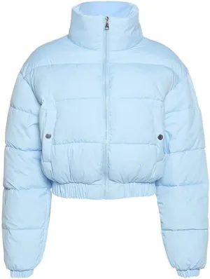 Kissonic Women's Cropped Puffer Jacket Quilted Coat Baggy Puffer Short Down Outerwear with Pockets