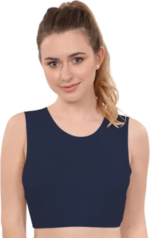 Kosher Casual Modest High Neck Crop Tank, Womens Sleeveless Full Shoulder Top