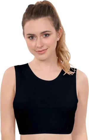 Kosher Casual Modest High Neck Crop Tank, Womens Sleeveless Full Shoulder Top