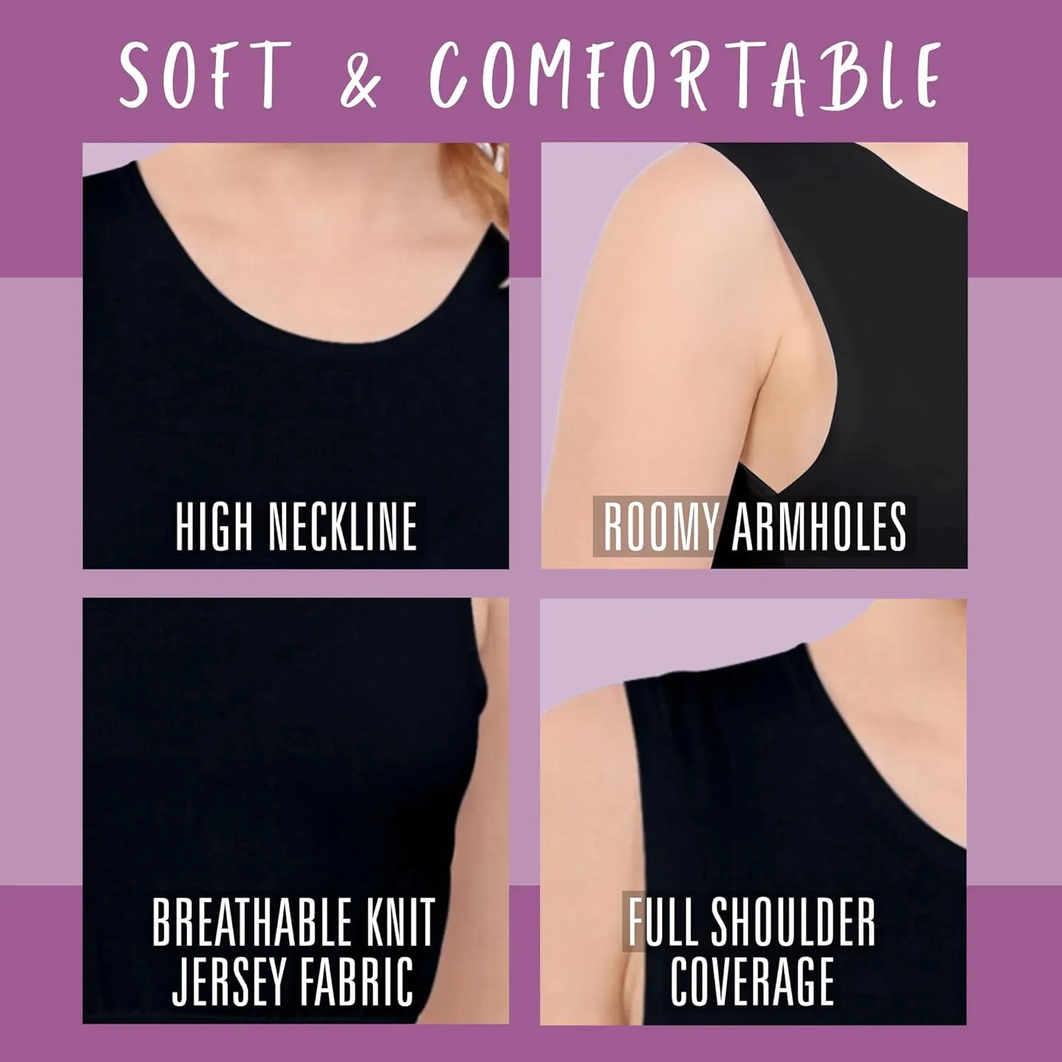 Kosher Casual Modest High Neck Crop Tank, Womens Sleeveless Full Shoulder Top
