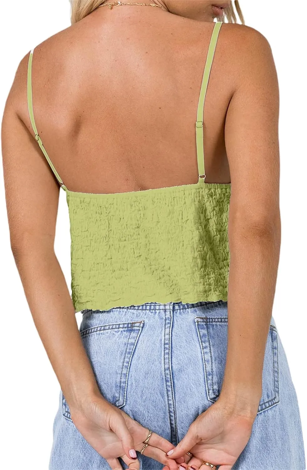 Lace Babydoll Cami Top for Women Sexy Spaghetti Straps Camisoles Empire Waist Semi Sheer Flowy Bodice Tank Tops