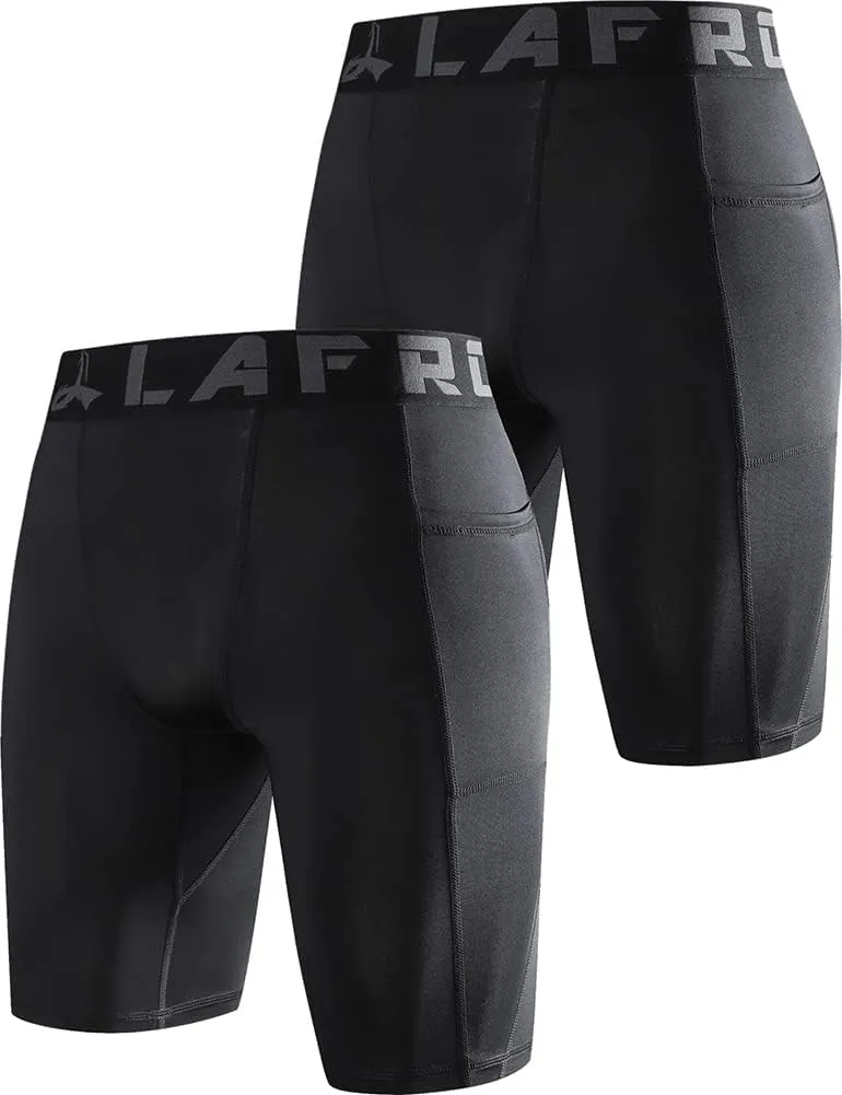LAFROI Men's Quick Dry Cool Compression Fit Tights Shorts Waistband-YSK09