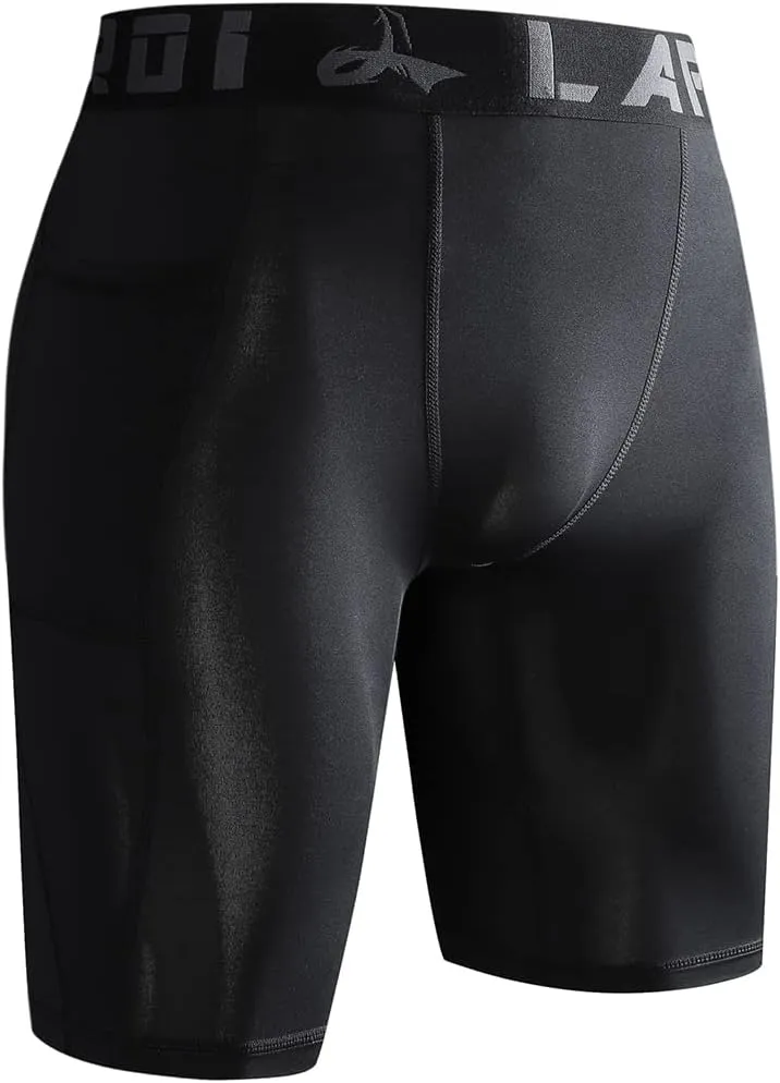 LAFROI Men's Quick Dry Cool Compression Fit Tights Shorts Waistband-YSK09