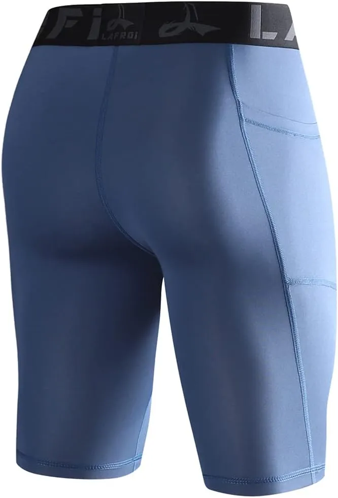 LAFROI Men's Quick Dry Cool Compression Fit Tights Shorts Waistband-YSK09