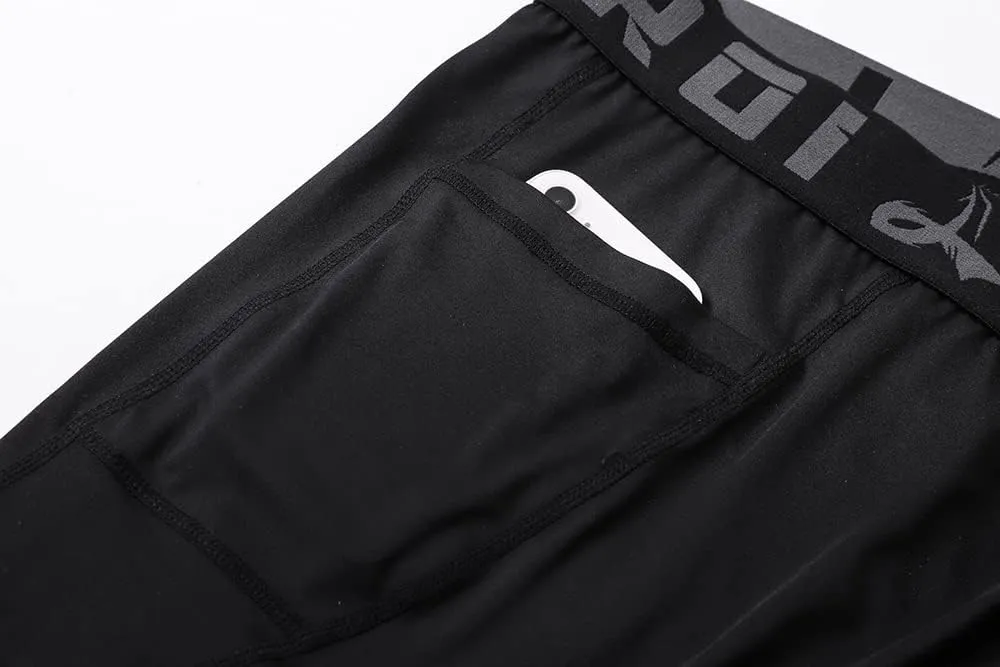 LAFROI Men's Quick Dry Cool Compression Fit Tights Shorts Waistband-YSK09