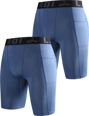 LAFROI Men's Quick Dry Cool Compression Fit Tights Shorts Waistband-YSK09