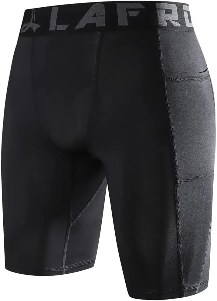 LAFROI Men's Quick Dry Cool Compression Fit Tights Shorts Waistband-YSK09