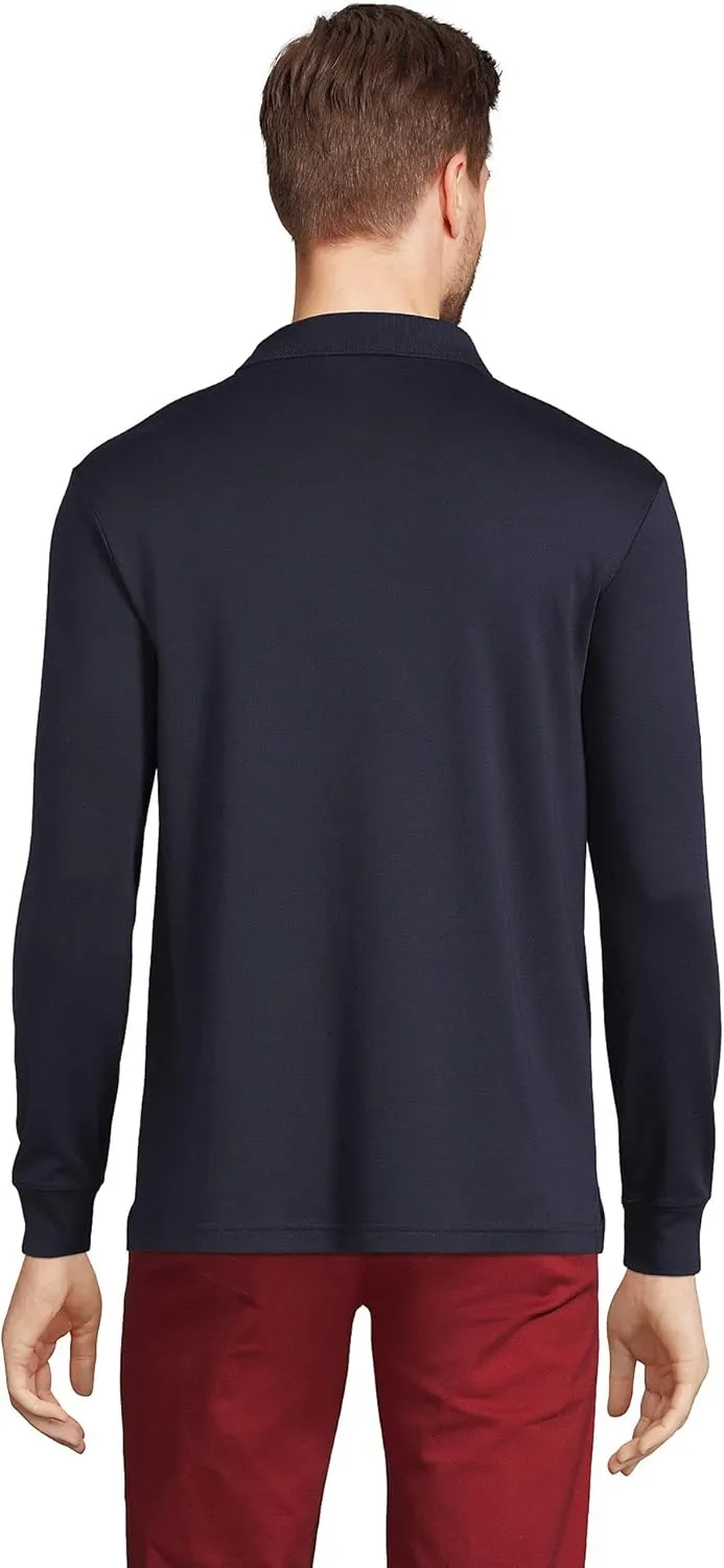 Lands' End Men's Long Sleeve American-Grown Supima Cotton Polo Shirt