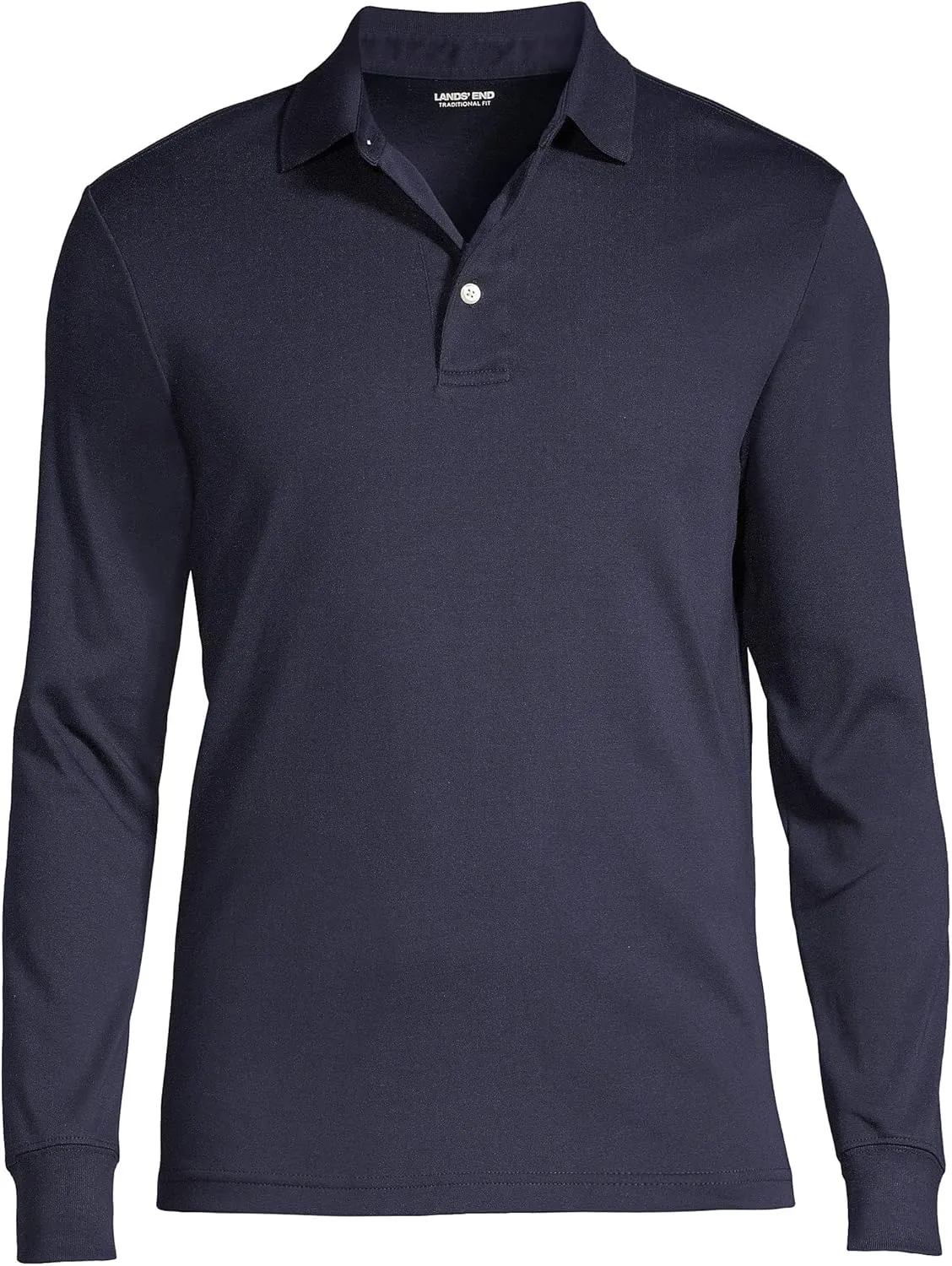 Lands' End Men's Long Sleeve American-Grown Supima Cotton Polo Shirt