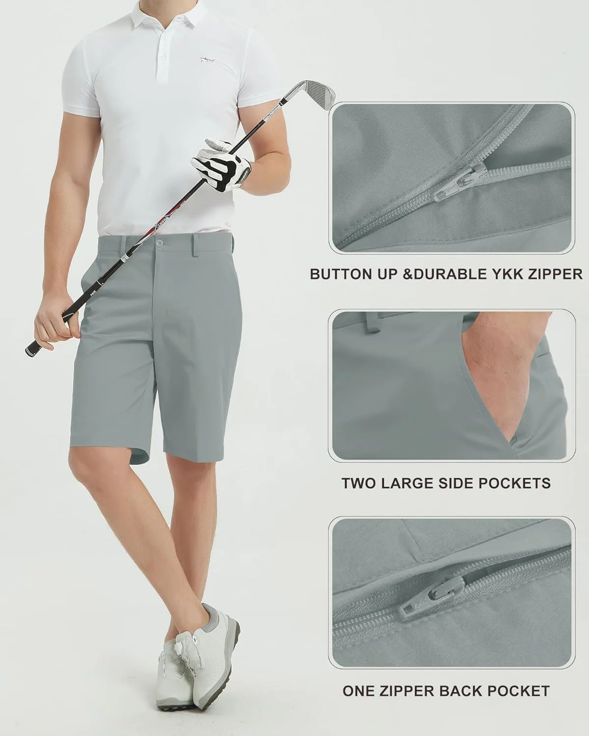Lesmart Mens Golf Shorts Stretch Quick Dry Fit