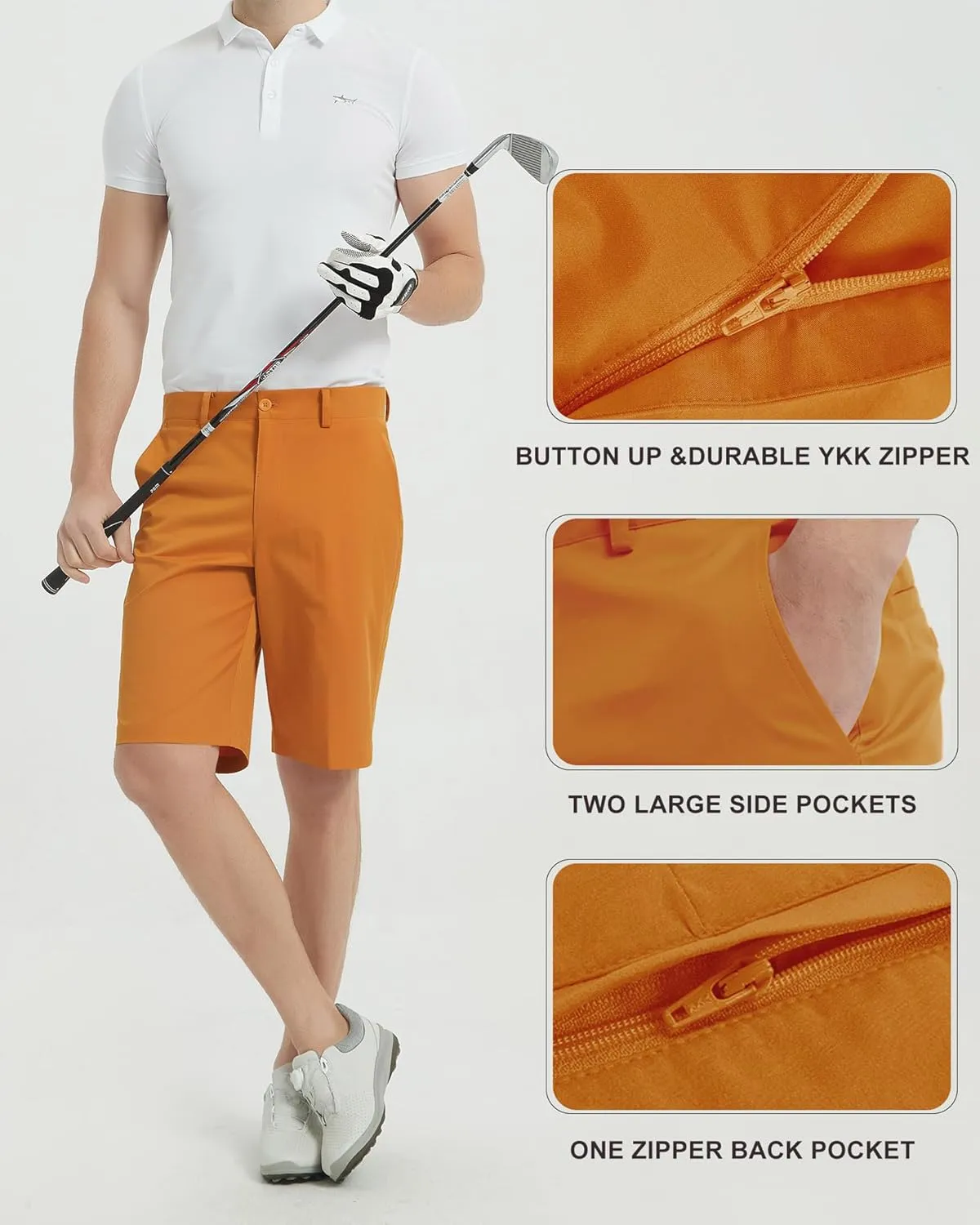 Lesmart Mens Golf Shorts Stretch Quick Dry Fit