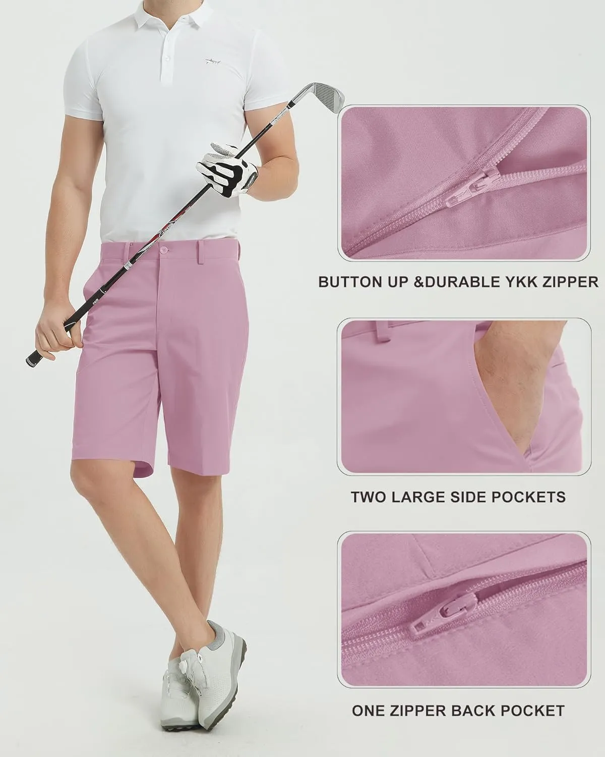 Lesmart Mens Golf Shorts Stretch Quick Dry Fit