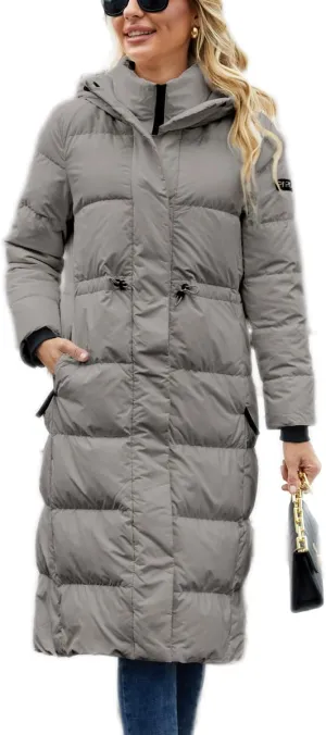 Long Winter Down Coats for Women with Hood Puffer Jacket Womens Lightweight Down Jacket with Pocket