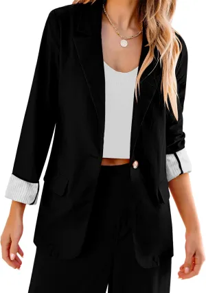 luvamia Blazers for Women Business Casual Dressy Work Fashion Lightweight Spring Summer Linen Unlined 2025 Suit Jackets