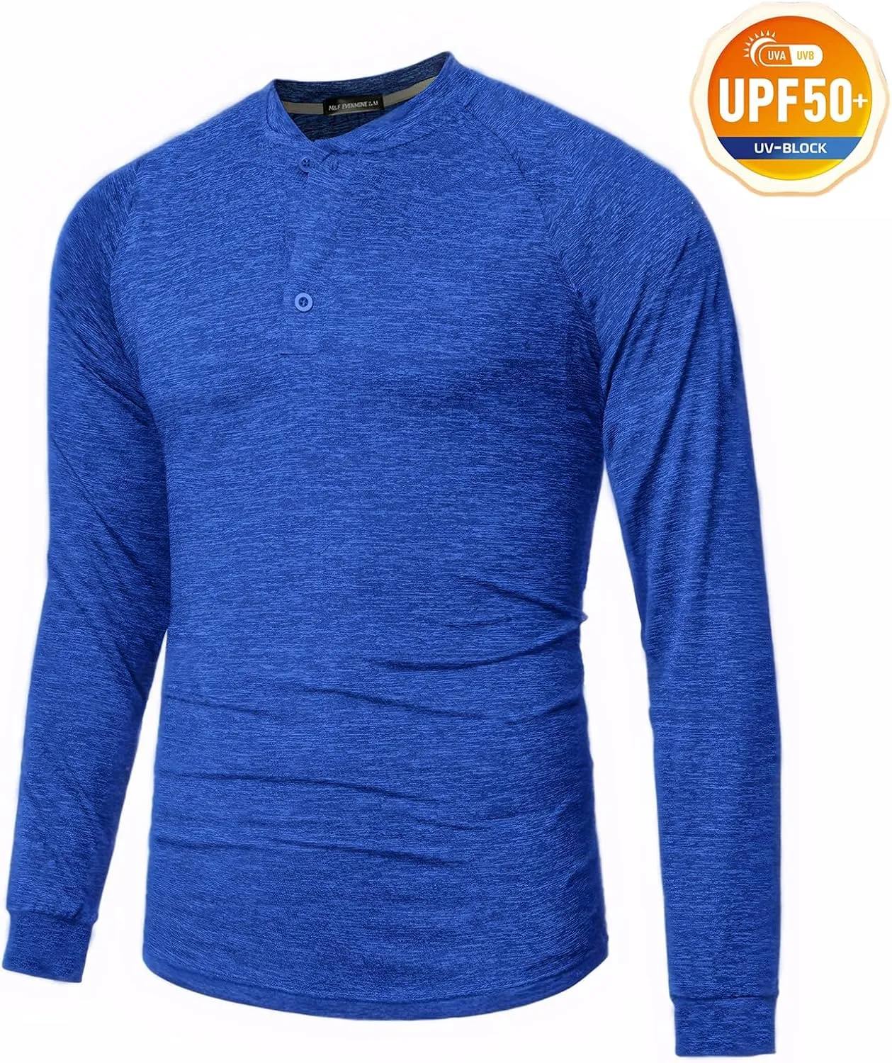 M&F EVENMINE Men's Short/Long Sleeve Shirt Athletic Polo Golf Shirts for Men Collarless Tshirt