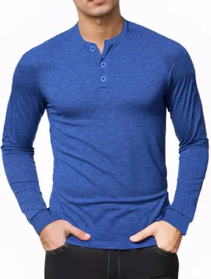 M&F EVENMINE Men's Short/Long Sleeve Shirt Athletic Polo Golf Shirts for Men Collarless Tshirt