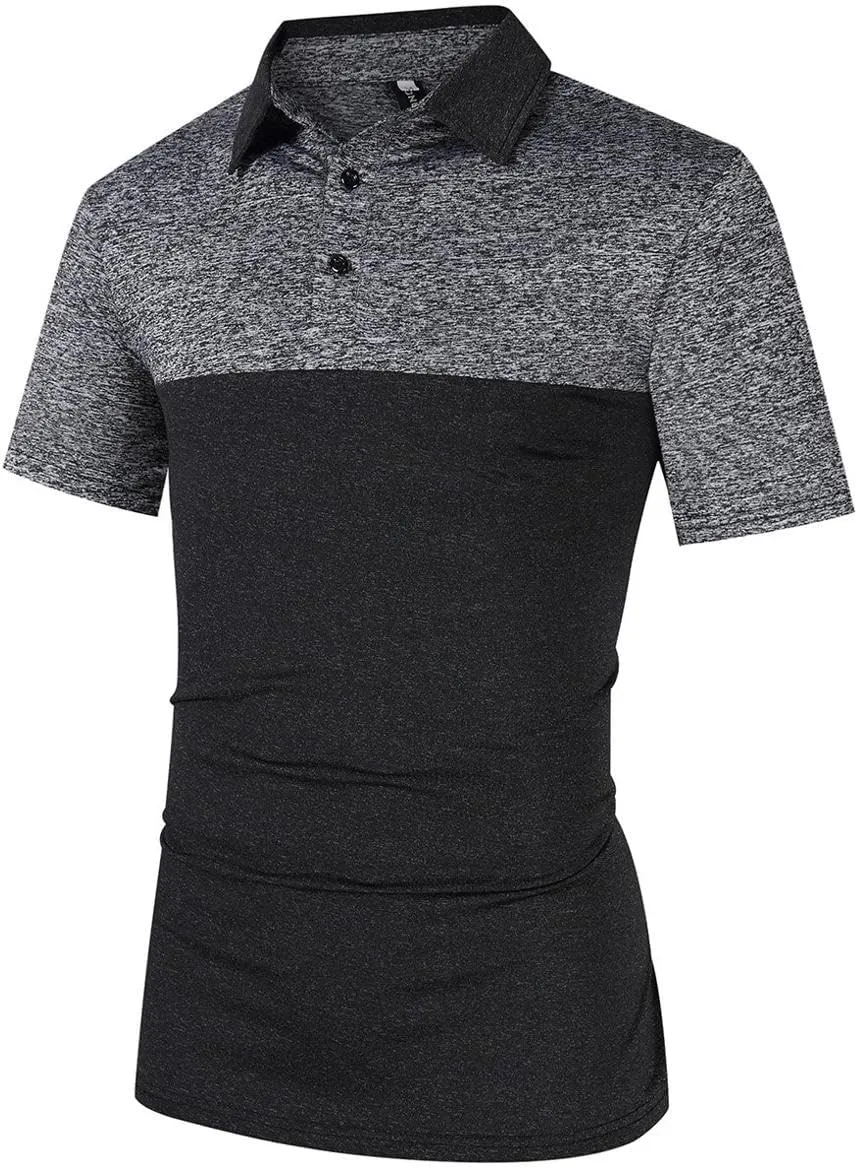 Men's Athletic Collar T-Shirt Sports Tops with Quick Dry Technology