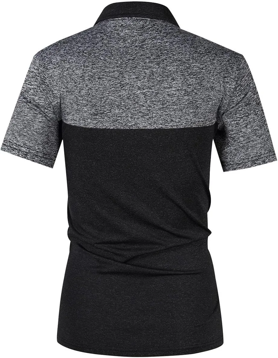 Men's Athletic Collar T-Shirt Sports Tops with Quick Dry Technology