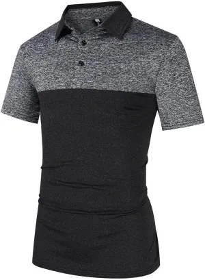 Men's Athletic Collar T-Shirt Sports Tops with Quick Dry Technology