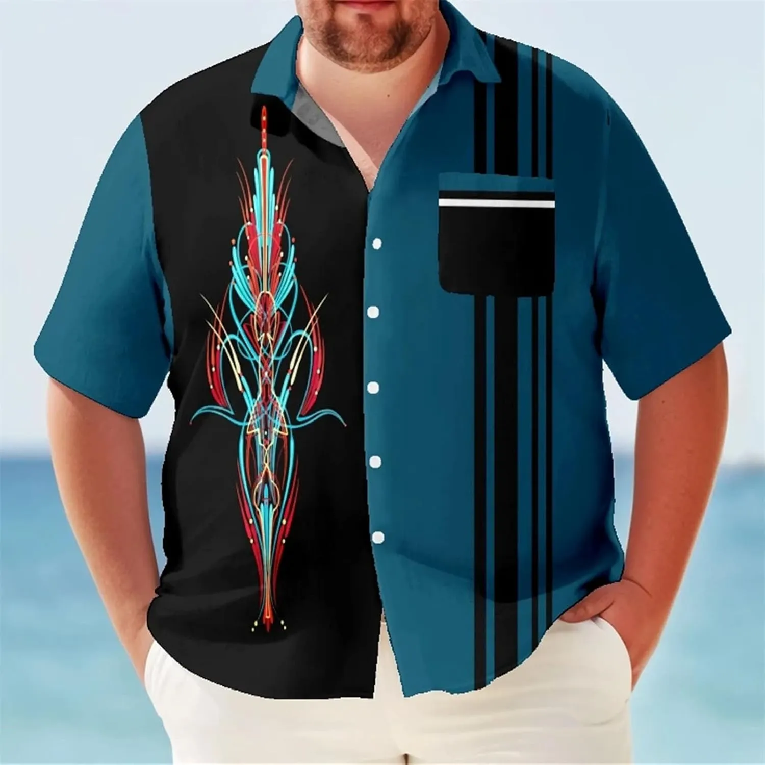Men's Big & Tall Hawaiian Shirt, Retro Y2K Quick-Dry Oversized Summer