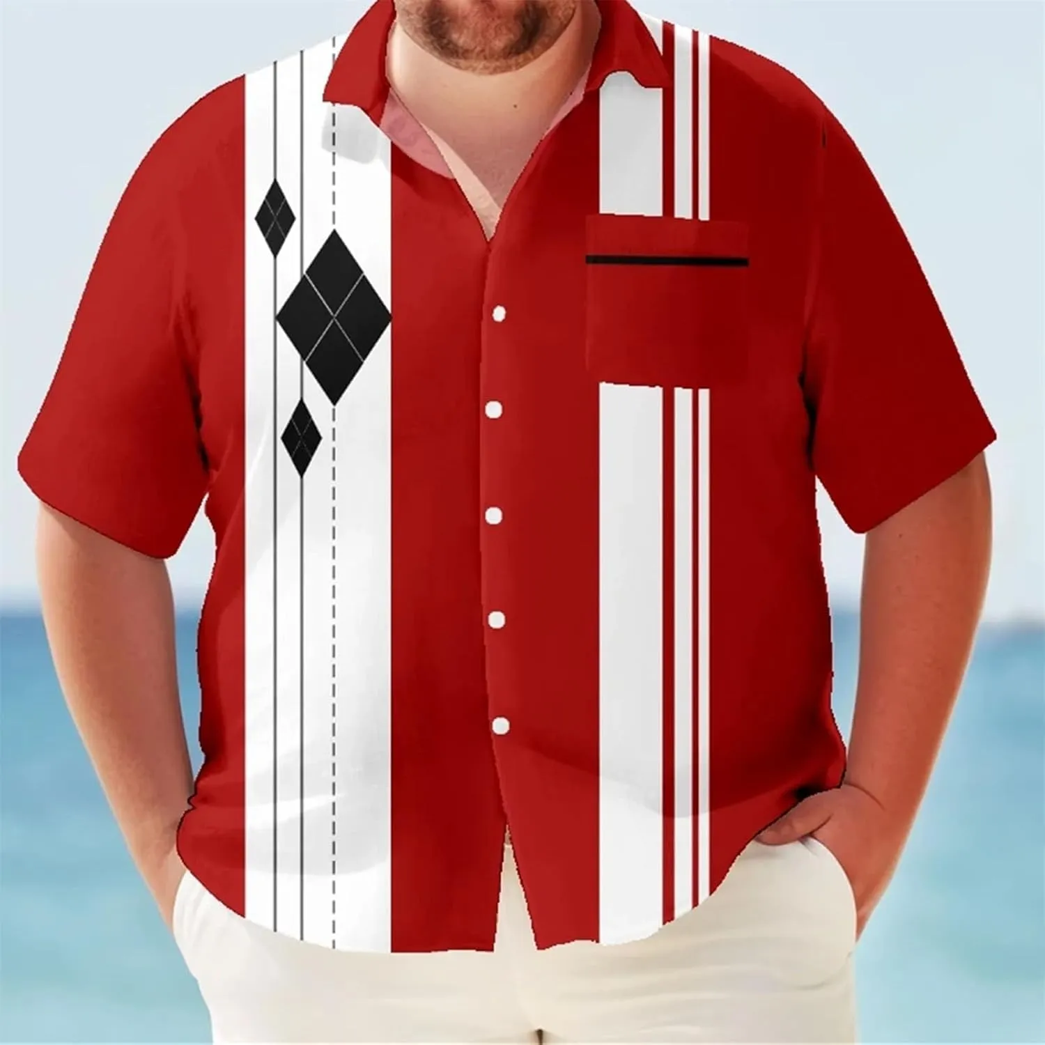 Men's Big & Tall Hawaiian Shirt, Retro Y2K Quick-Dry Oversized Summer