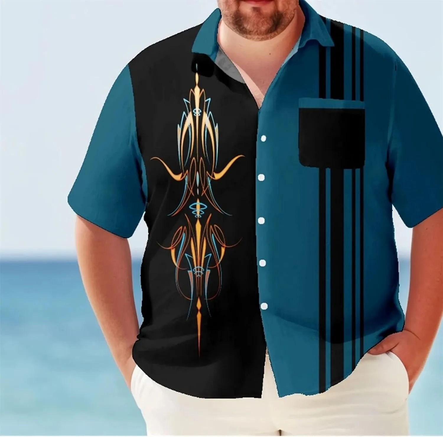 Men's Big & Tall Hawaiian Shirt, Retro Y2K Quick-Dry Oversized Summer