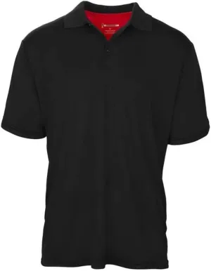 Men's Black Color Casual Fit Short Sleeve Quick-Dry Golf Polo T-Shirt with Free Golf Hat