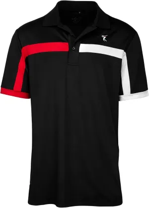 Men's Black Color Casual Fit Short Sleeve Quick-Dry Golf Polo T-Shirt with Free Golf Hat