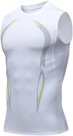Men's Compression Shirts Athletic Sleeveless Tank Top Dry Fit Running Sports Workout Base Layer Undershirt