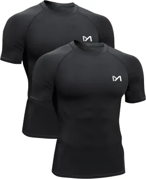 Mens Compression Shirts Short Sleeve Workout Shirt, Quick Dry Top Baselayer Athletic Shapewear Undershirts for Men