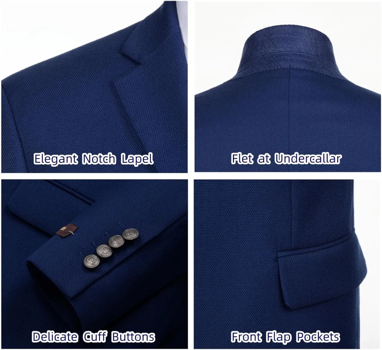 Men's Elegant Classic Fit Blazer Stretch Sport Coat Two Button Suit Jacket Regular & Big and Tall Sizes