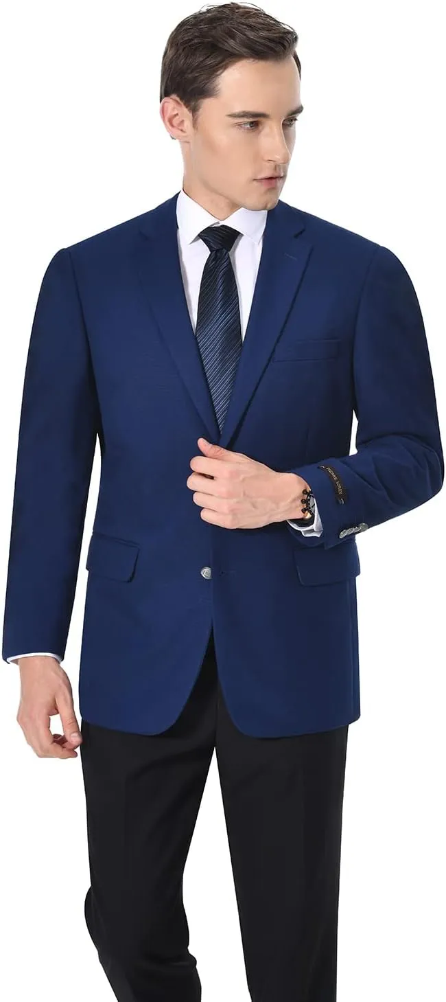 Men's Elegant Classic Fit Blazer Stretch Sport Coat Two Button Suit Jacket Regular & Big and Tall Sizes