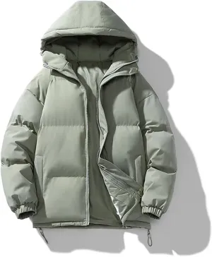 Men's Hooded Parkas Solid Warm Jacket Outdoor Casual Coats Men Cotton Padded Sports Jackets