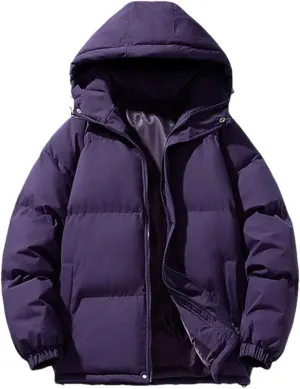 Men's Hooded Parkas Solid Warm Jacket Outdoor Casual Coats Men Cotton Padded Sports Jackets