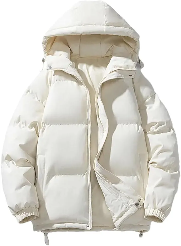 Men's Hooded Parkas Solid Warm Jacket Outdoor Casual Coats Men Cotton Padded Sports Jackets