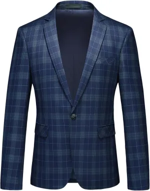 Men's Plaid Blazer Sport Coats Jackets Slim Fit Lightweight Casual Checkered Blazer for Men