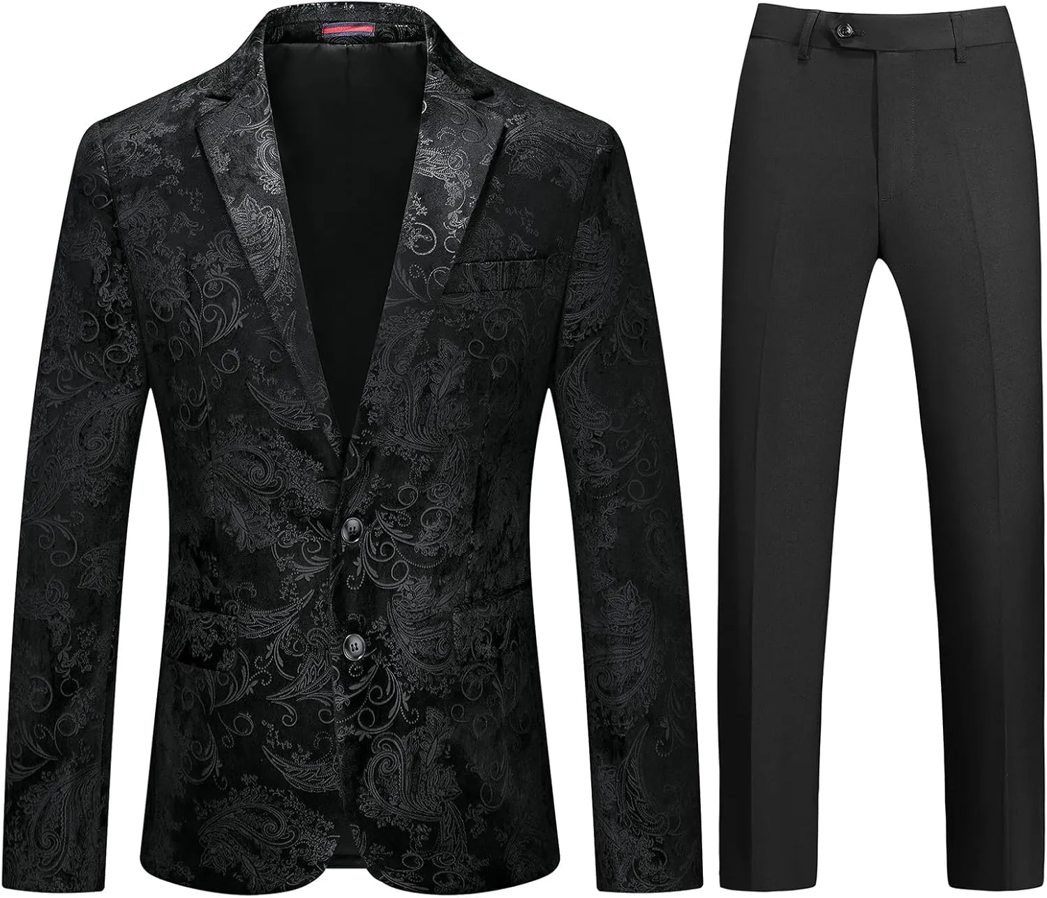 Mens Slim Fit Suits 2 Piece Tuxedo Suit for Men Shiny Prom Dinner Party Blazers Jacket and Pants