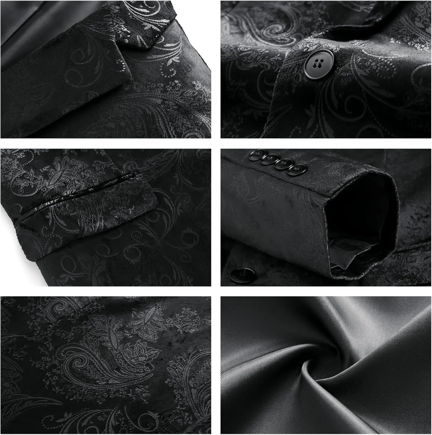 Mens Slim Fit Suits 2 Piece Tuxedo Suit for Men Shiny Prom Dinner Party Blazers Jacket and Pants